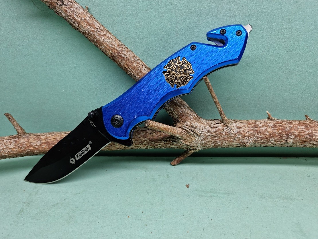 Kandar zatvárací vreckový nôž hasičský znak +klip 21cm/8,5cm
