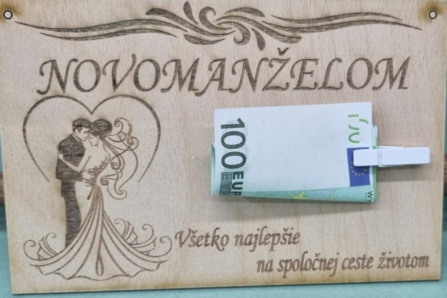 Drevená tabuľka Pre novomanželov