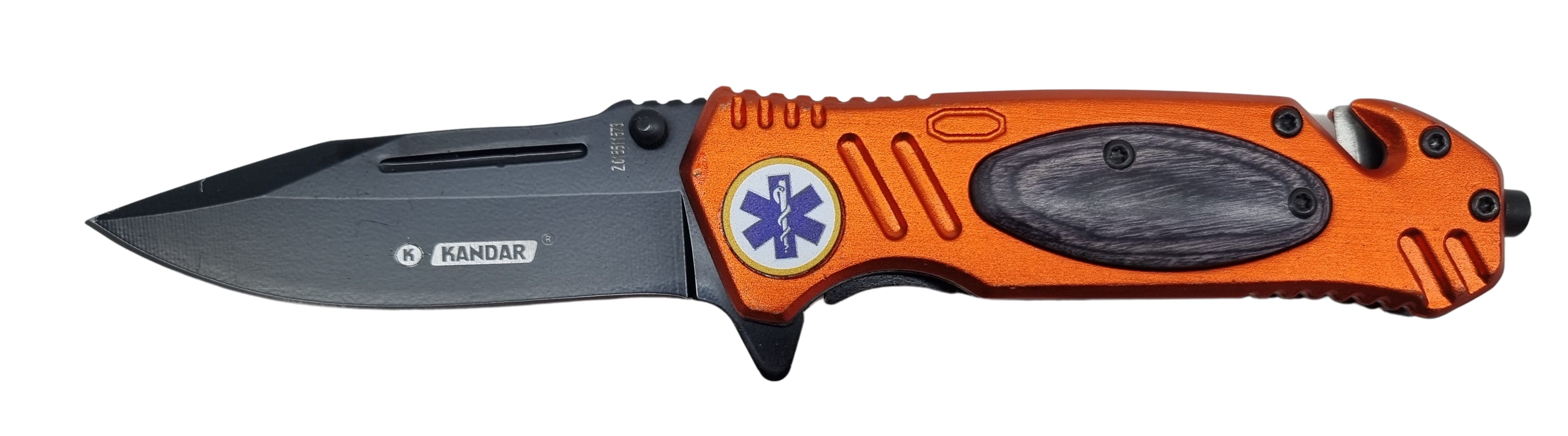 Kandar zatvárací vreckový nôž záchranársky znak +klip 21cm/8,5cm