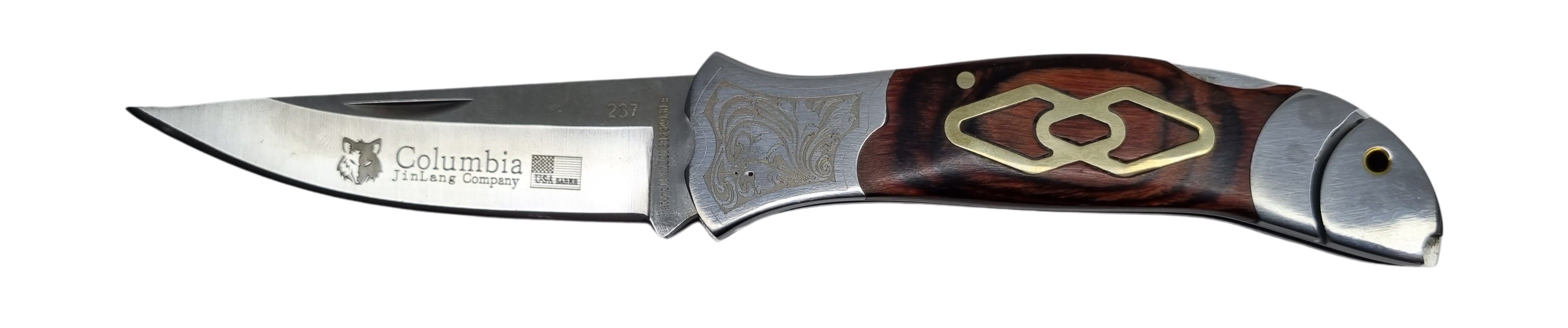 Columbia USA Saber zatvárací vreckový nôž dizajn ryba 20/8cm