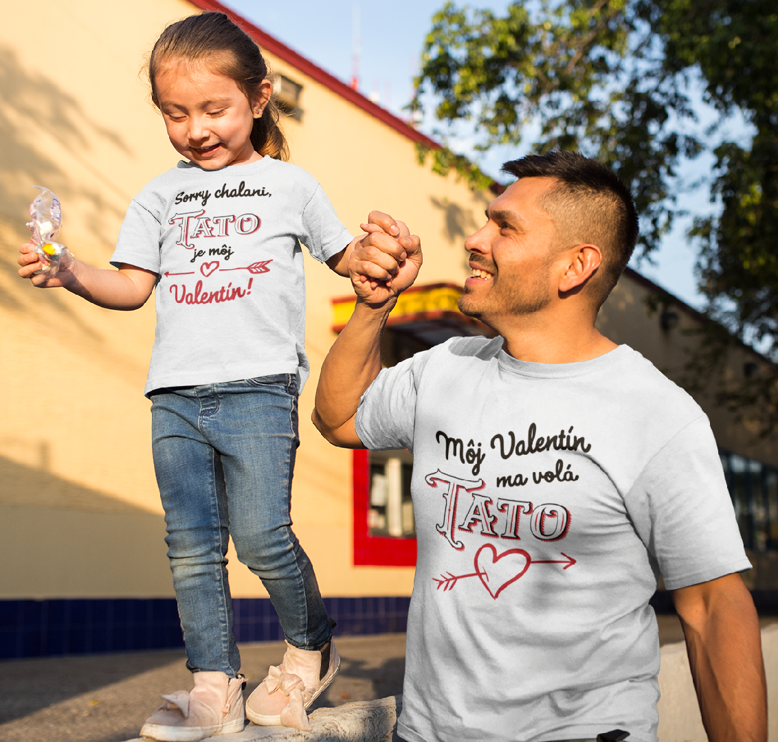 Tričká s Valentínskym motívom pre otca a dcéru