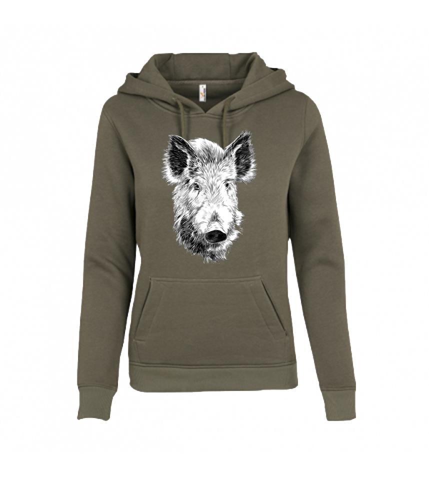 Mikina s kapucňou poľovnícky motív Diviak ČD2
