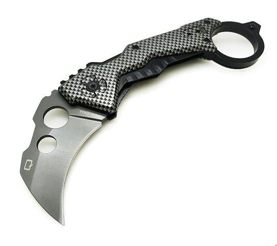 Bojový obranný nôž karambit zatvárací s klipom 18/6cm