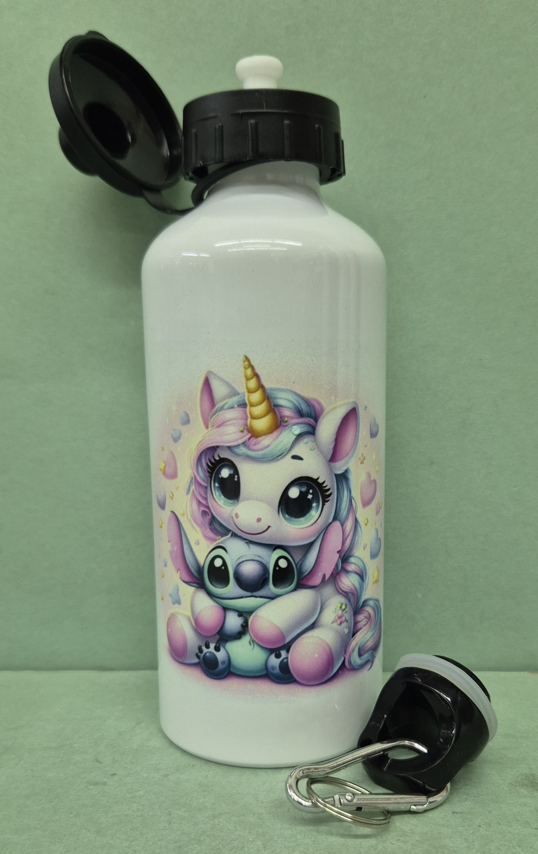 Fľaša s motívom Jednorožec a Stitch