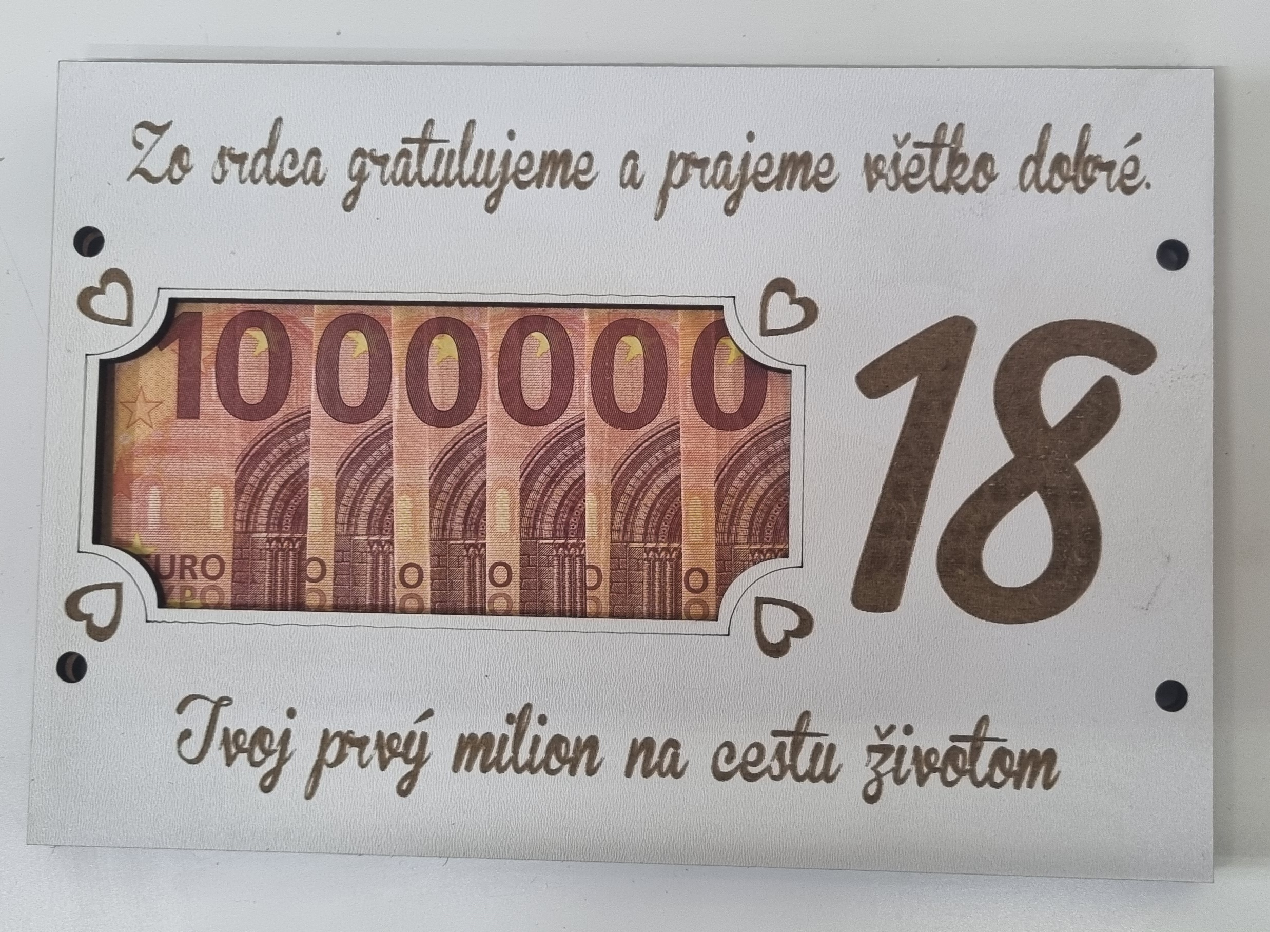 Drevená tabuľka k narodeninám