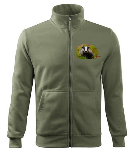 Mikina na zips s poľovníckym motívom Jazvec FJZ2
