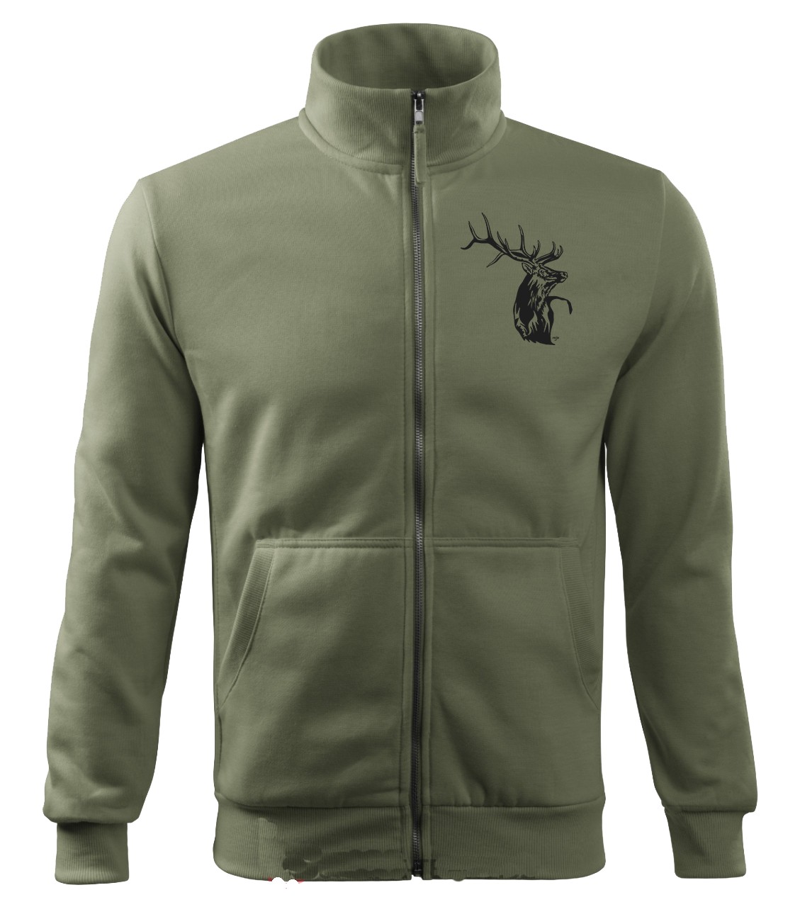 Mikina na zips s poľovníckym motívom Jeleň  ČJ4