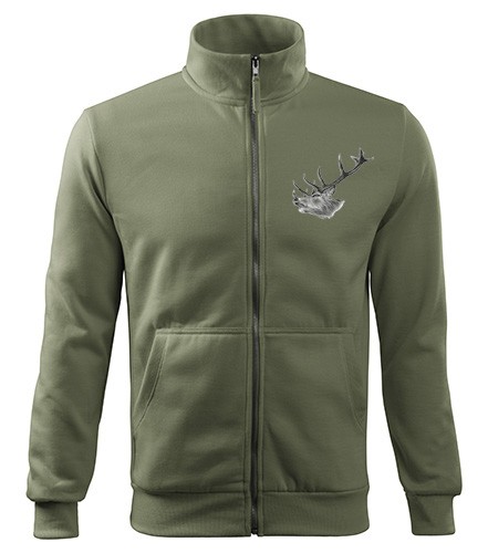 Mikina na zips s poľovníckym motívom Jeleň ČJ1