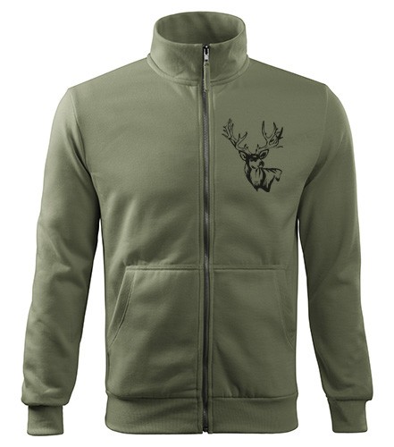 Mikina na zips s poľovníckym motívom Jeleň ČJ6