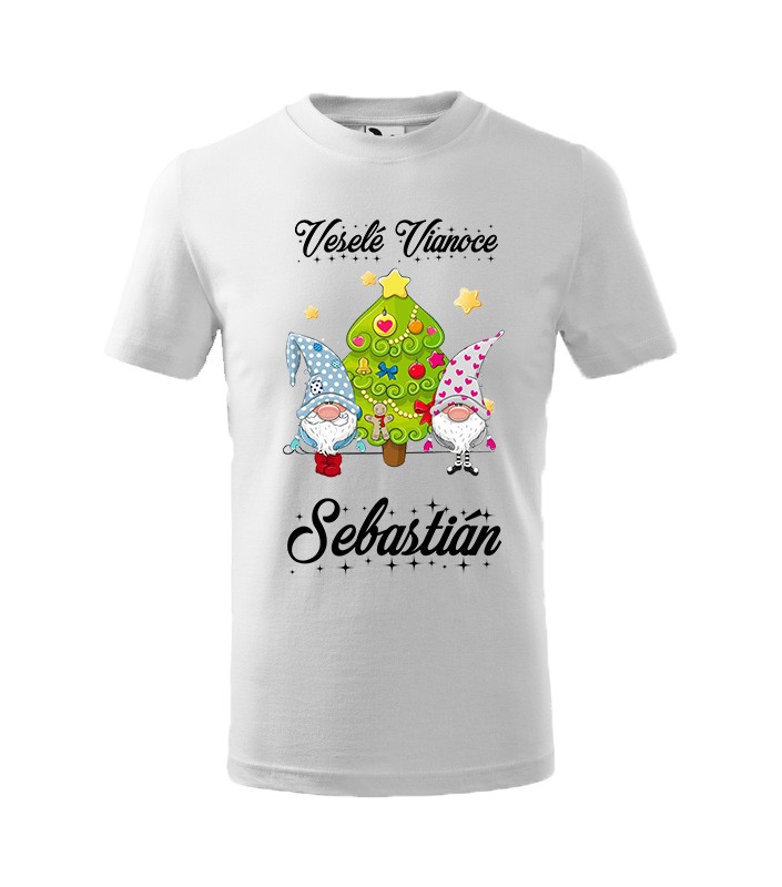 Tričko detské s motívom Škriatok vianočný KR