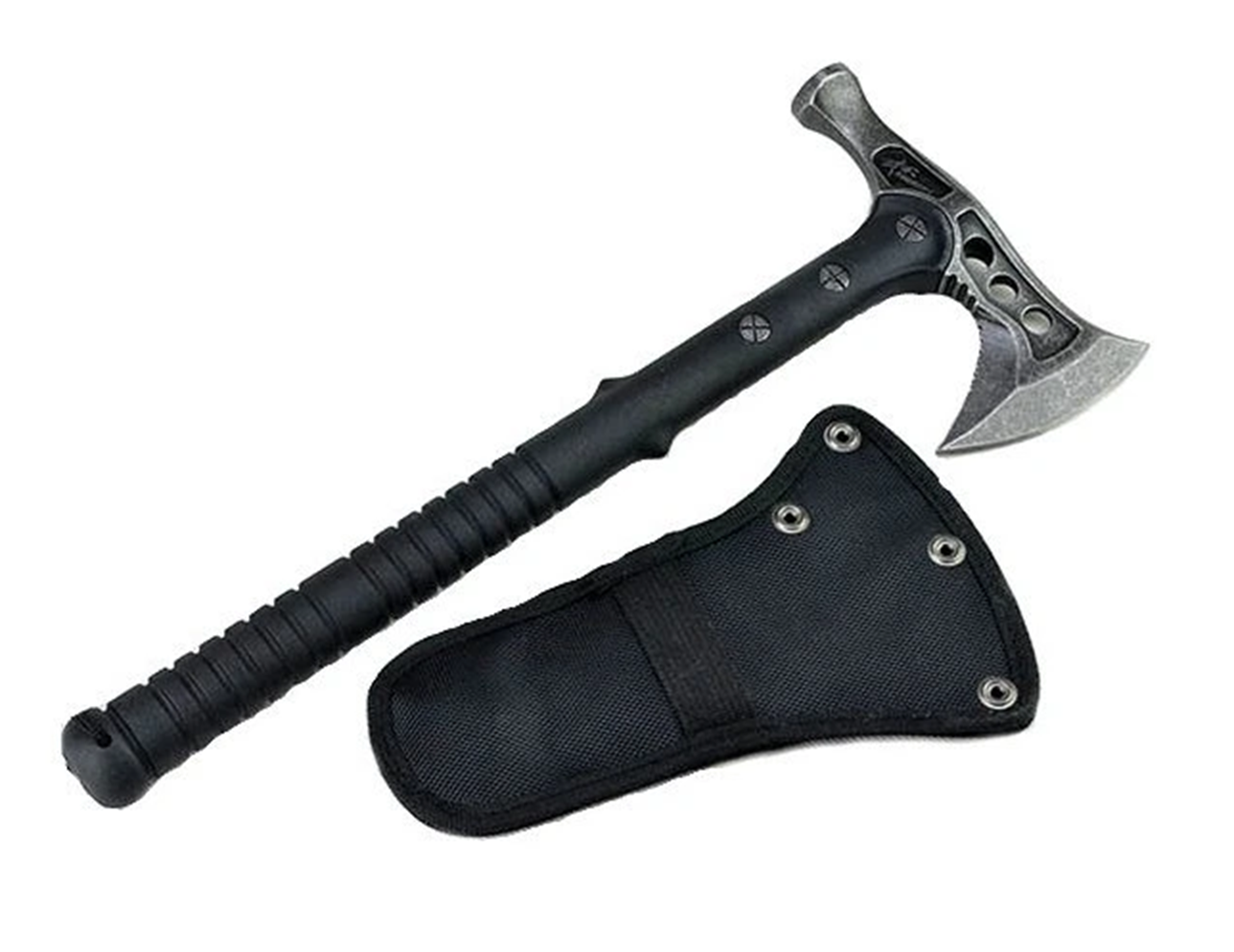 Záchranárska sekera Tomahawk s kladivom čierna