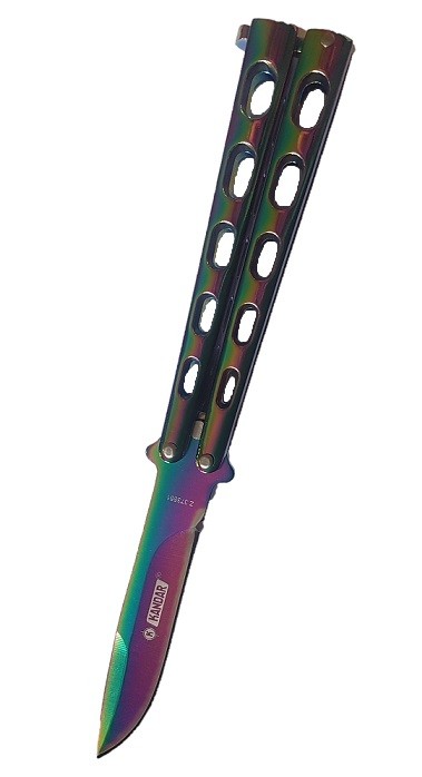 Nôž motýlik Kandar dúhový2 23/10 cm