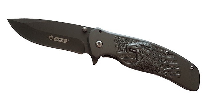 Kandar poľovnícky vreckový nôž motív orol, Americká vlajka +klip 21cm/9cm