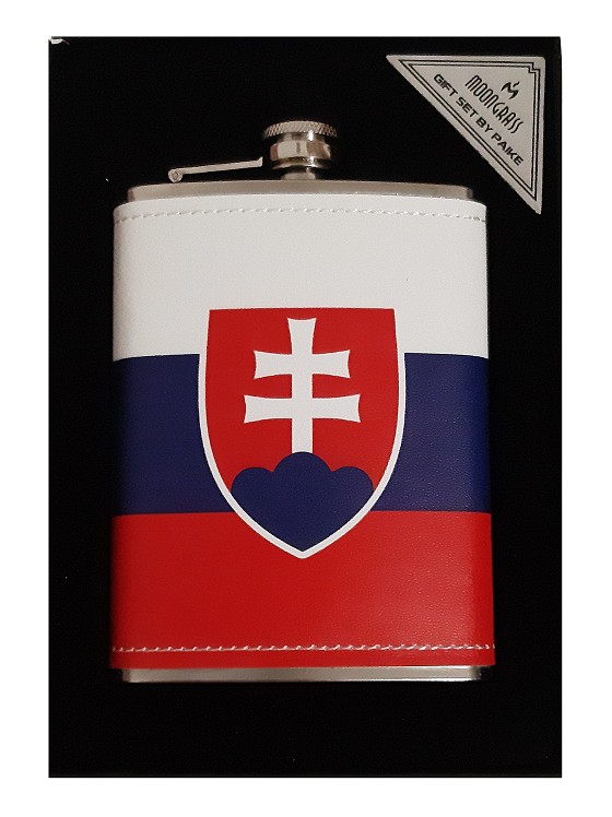 Fľaška ploskačka motív Slovensko vlajka