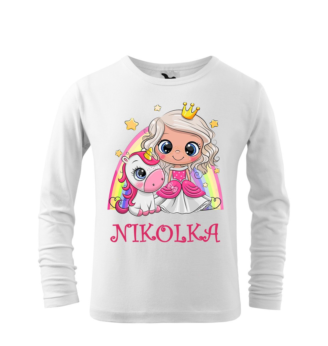 Tričko s rozprávkovým motívom Jednorožec dúha DR