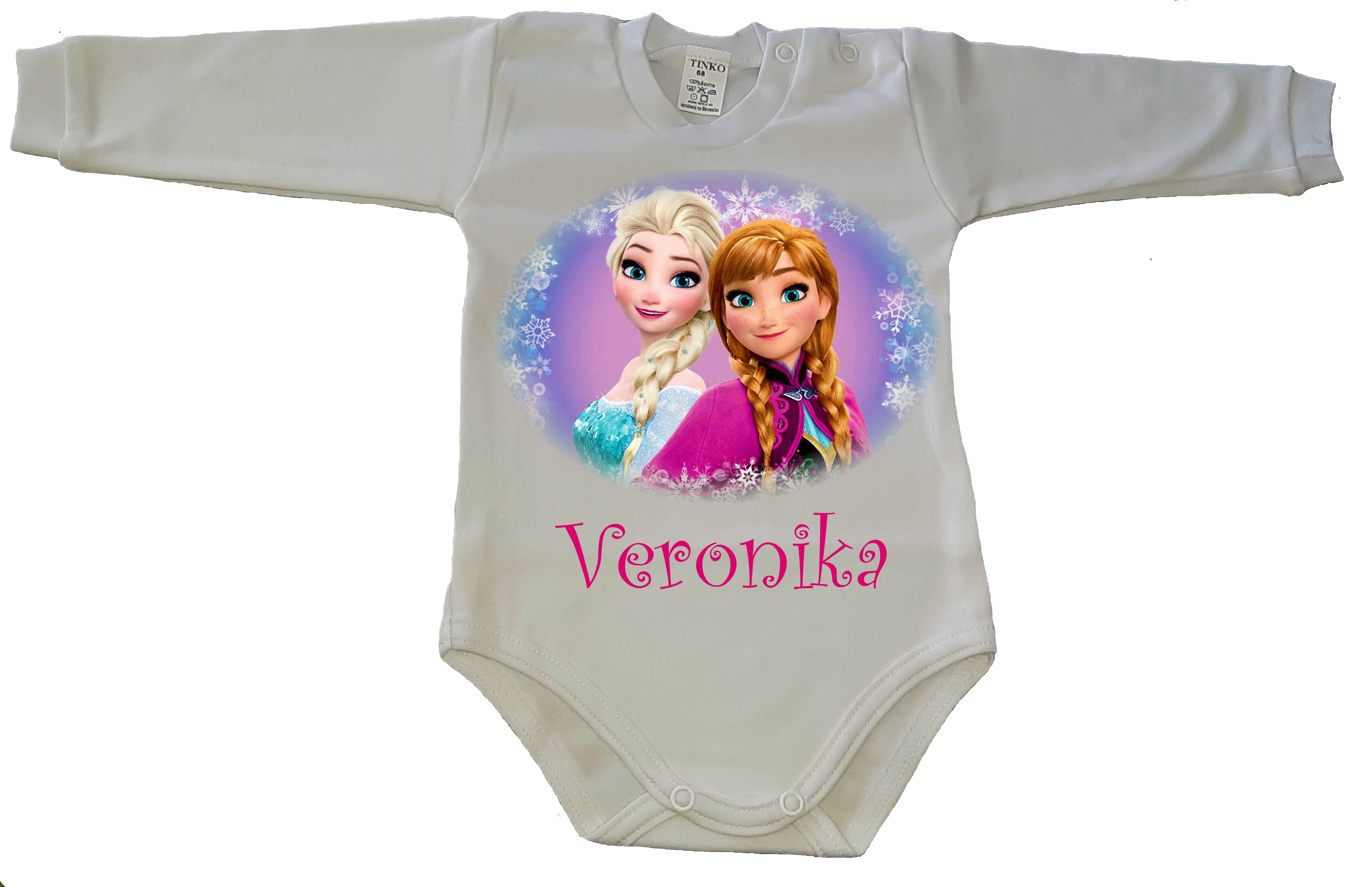 Detské body dlhý rukáv s rozprávkovým motívom Frozen 26