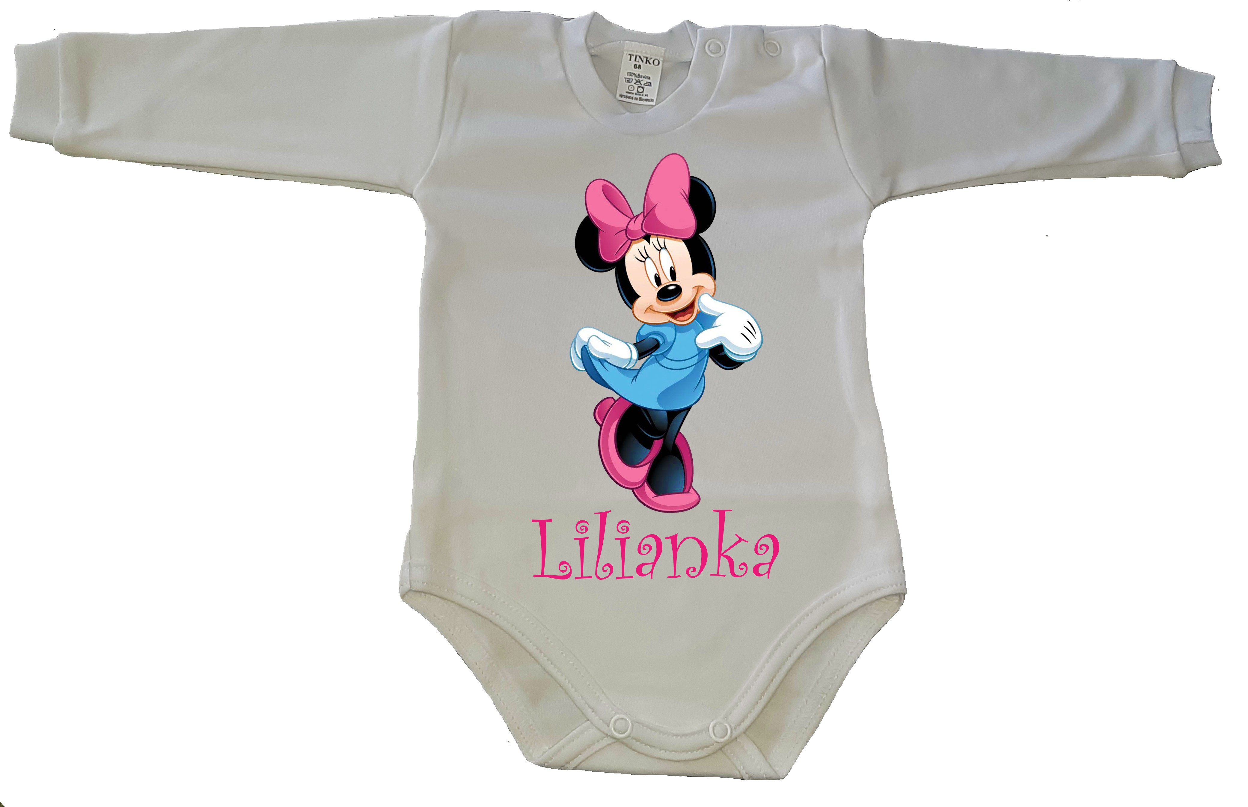 Detské body dlhý rukáv s rozprávkovým motívom Minnie 6
