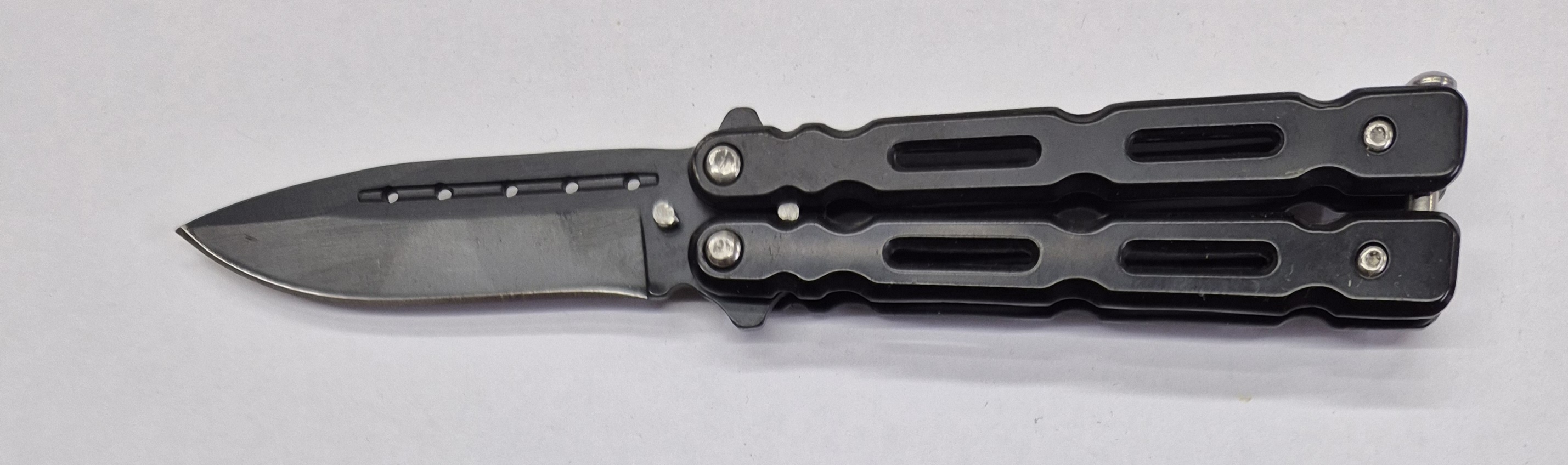 Nôž motýlik čierny +klip 16/7cm