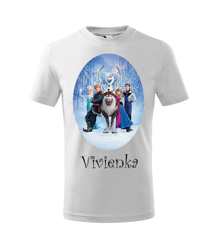 Tričko s motívom Frozen kruh všetci