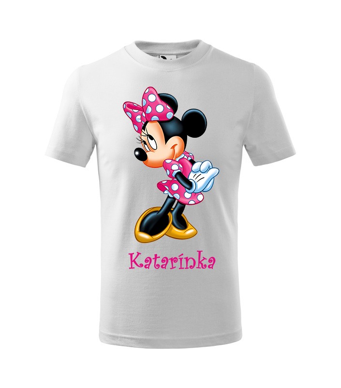 Tričko s motívom Minnie ružová bodky