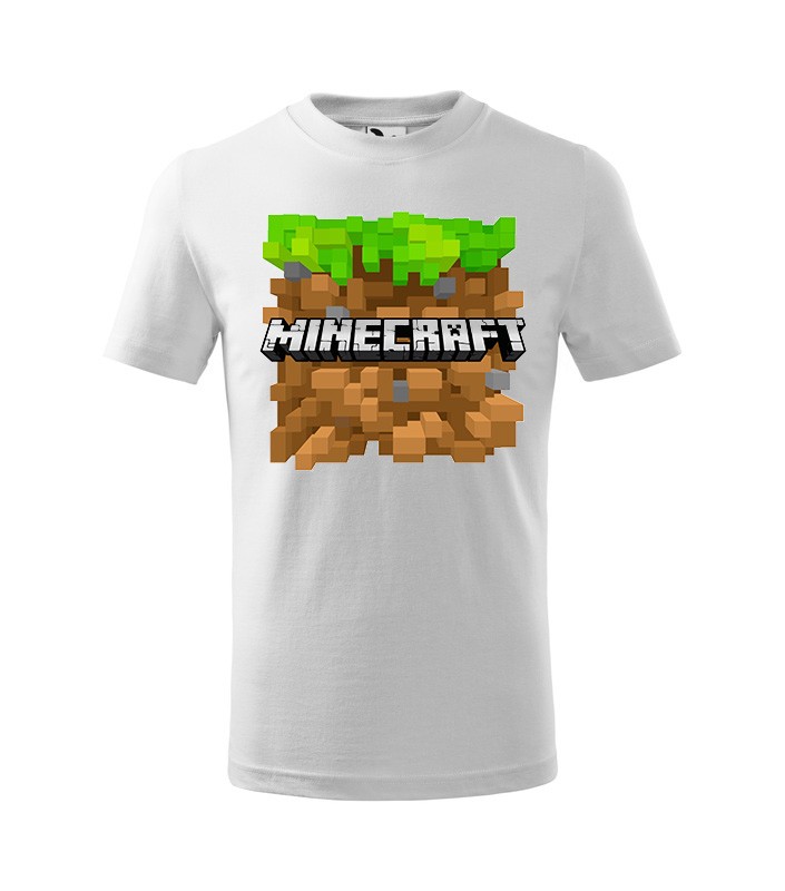 Tričko s motívom počítačovej hry Minecraft štvorec