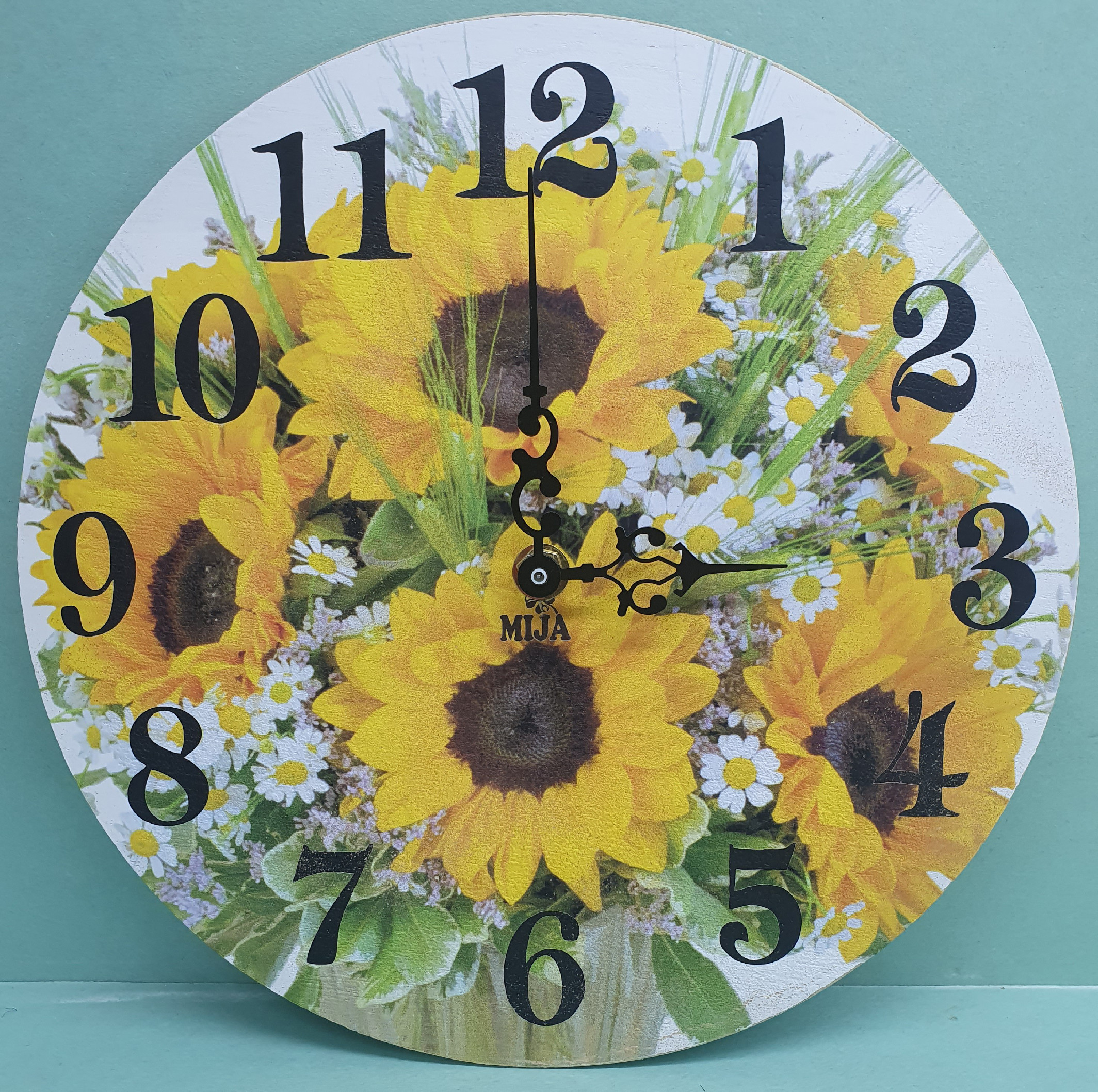 Drevené hodiny  Slnečnica ø 25cm