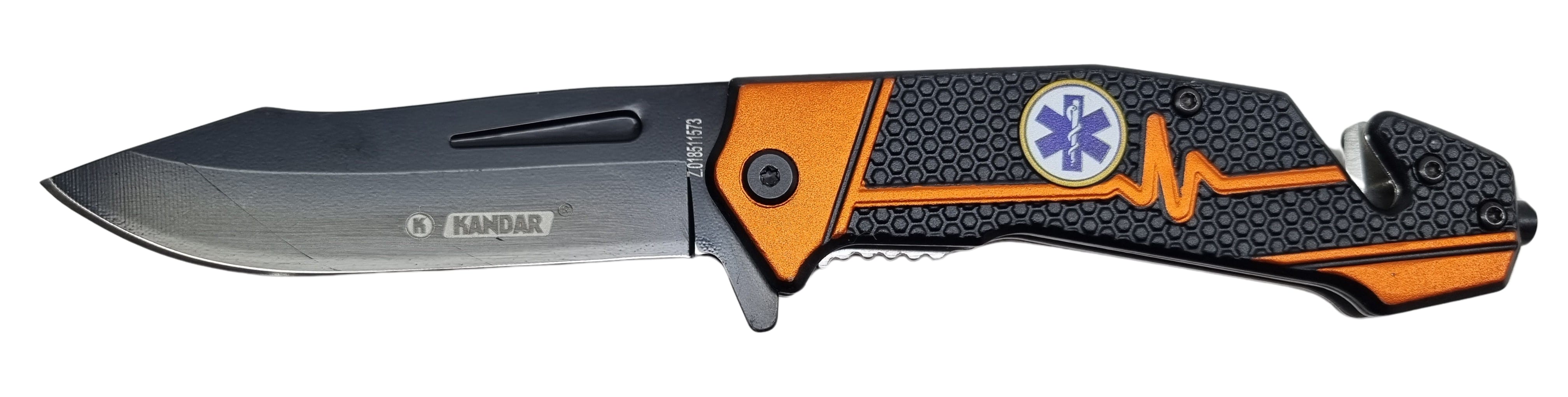 Kandar vreckový zatvárací nôž záchranársky znak +klip 22cm/9,5cm
