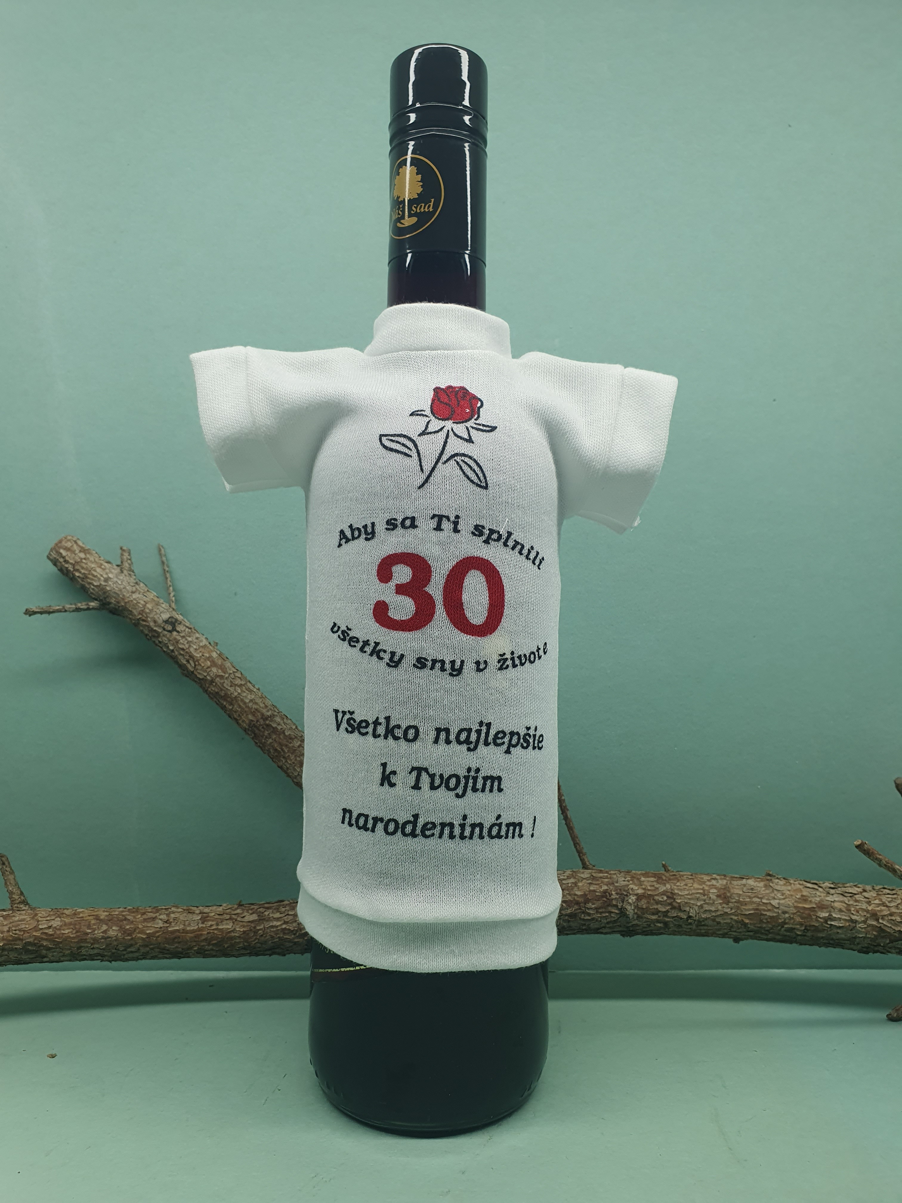 Ozdobné tričko na fľašu Jubileum