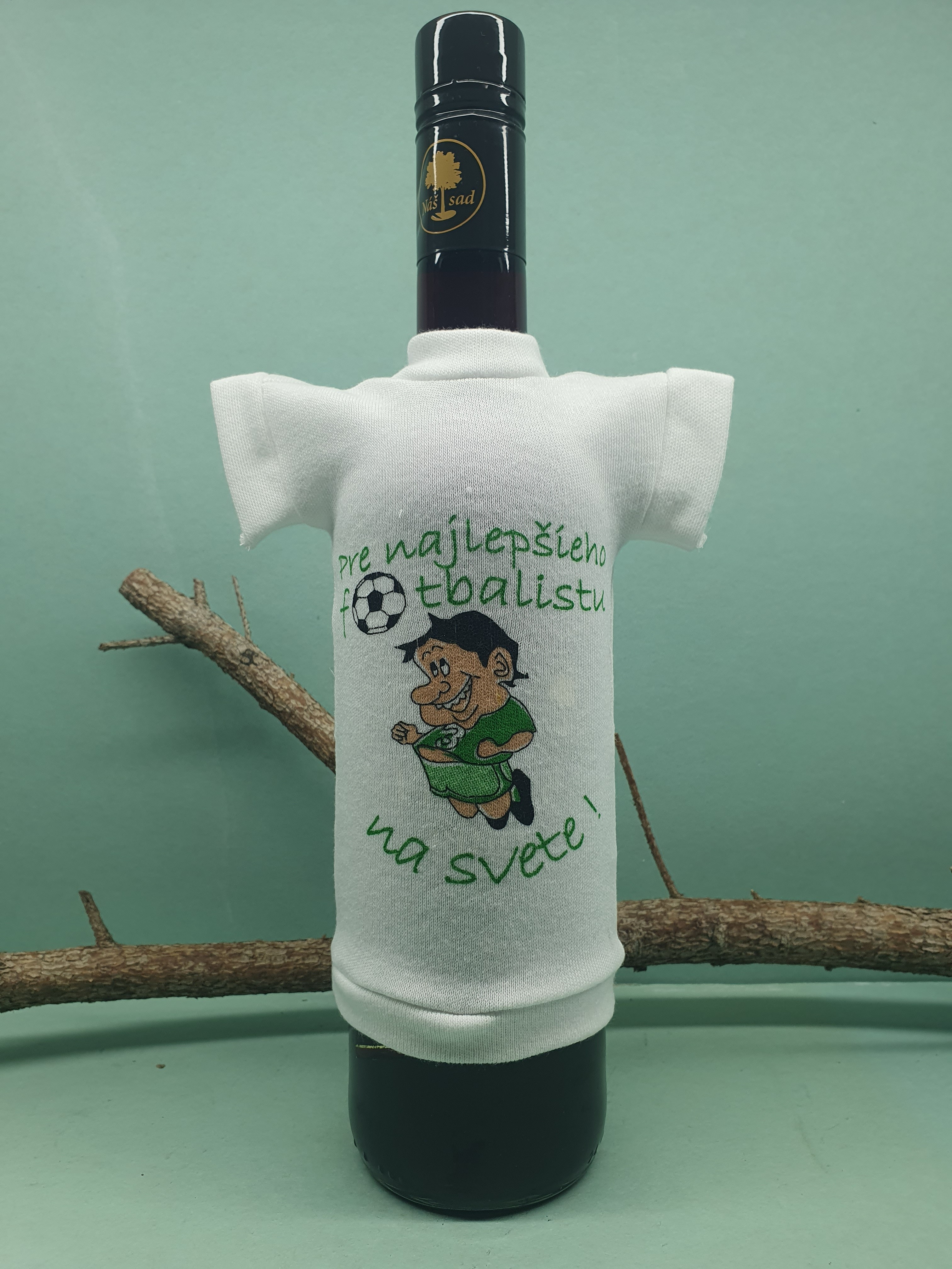 Ozdobné tričko na fľašu Futbalista