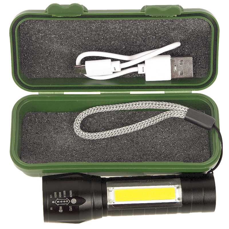 Multifunkčná LED baterka s klipom + zoom 10,5cm