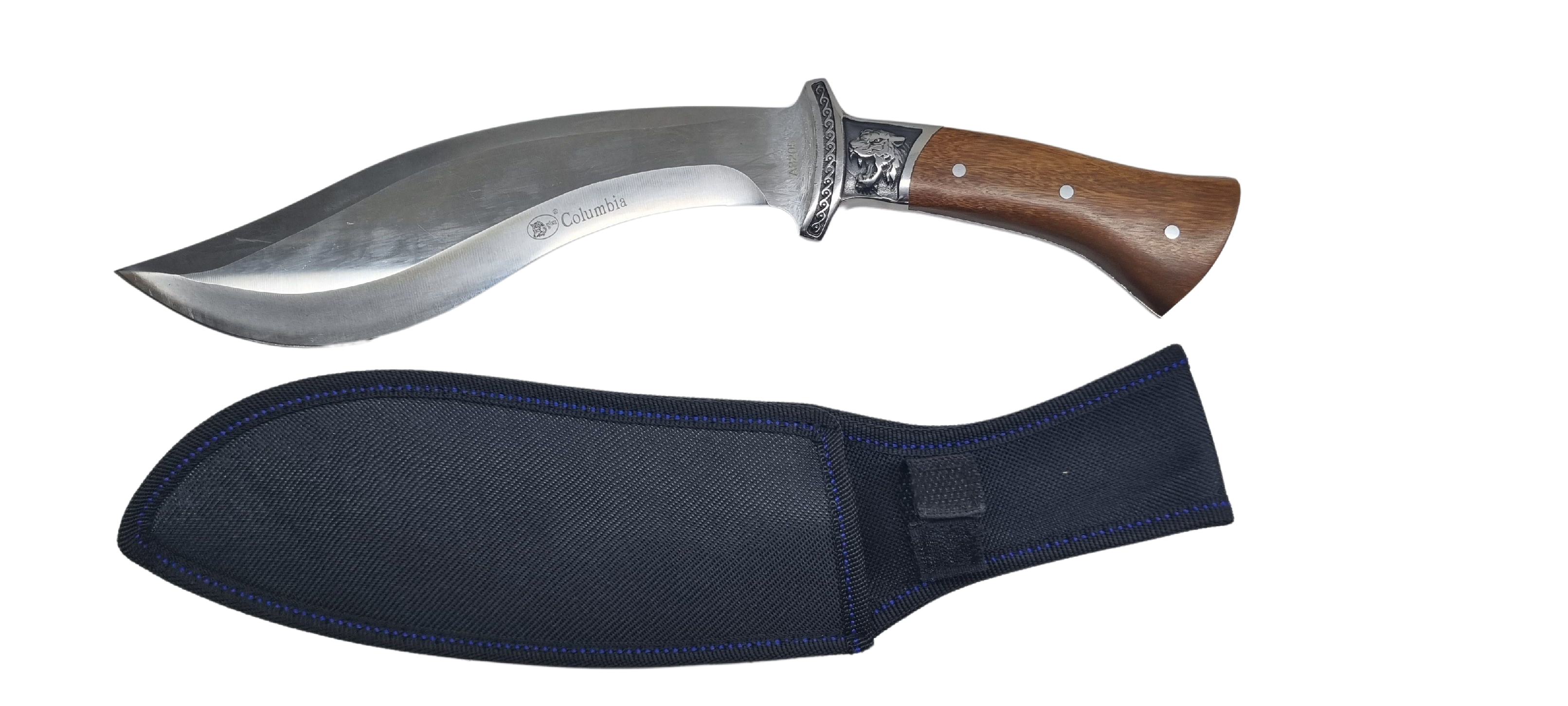 Poľovnícky nôž kukri Columbia motív vlk 33/22cm + puzdro