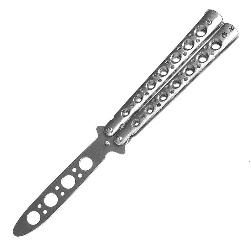 Nôž motýlik tréningový strieborný 21,5/10cm