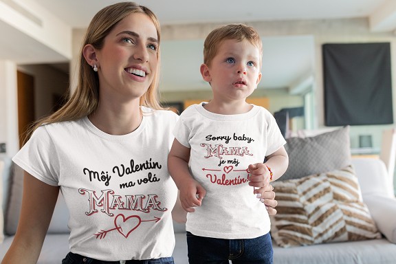 Tričká pre maminku a synčeka s Valentínskym motívom