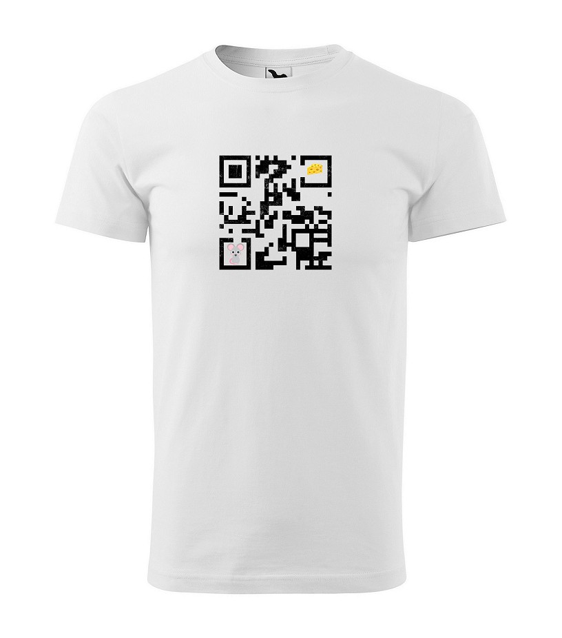 Tričko s motívom QR -kód myš vyšúchané