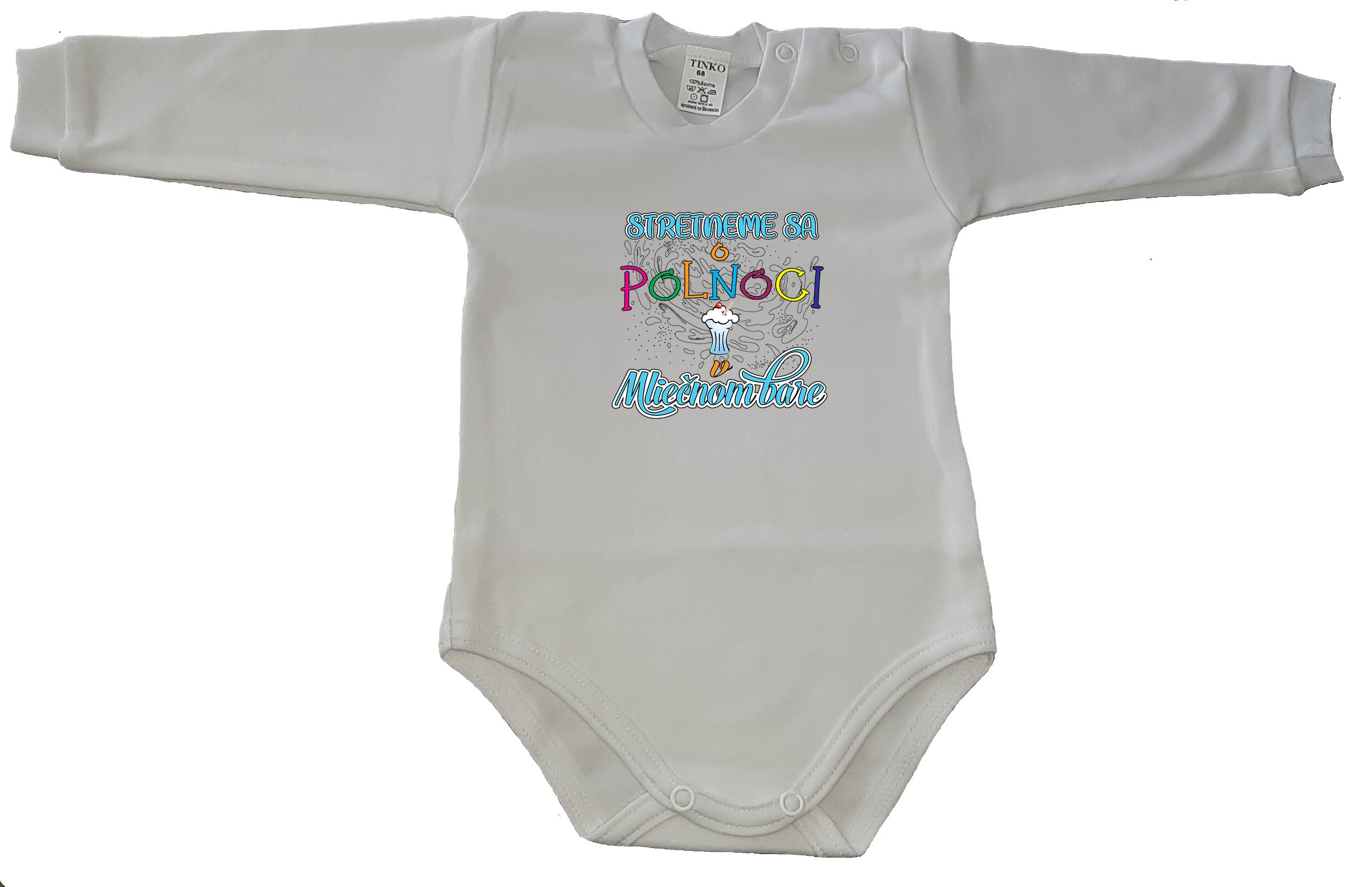 Detské body s dlhým rukávom s motívom Stretneme sa o polnoci v mliečnom bare