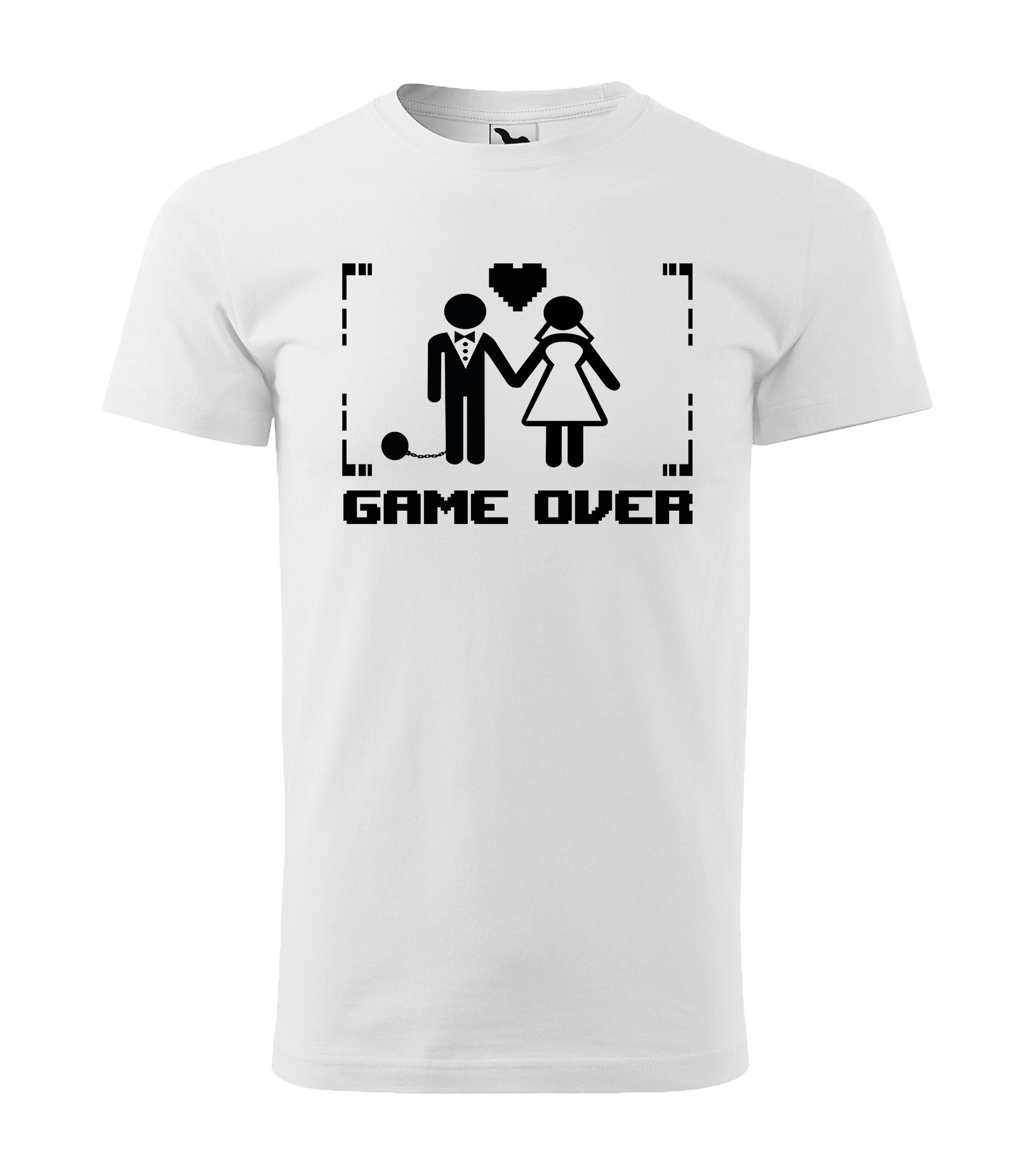 Tričko s vtipným motívom Game over svadba