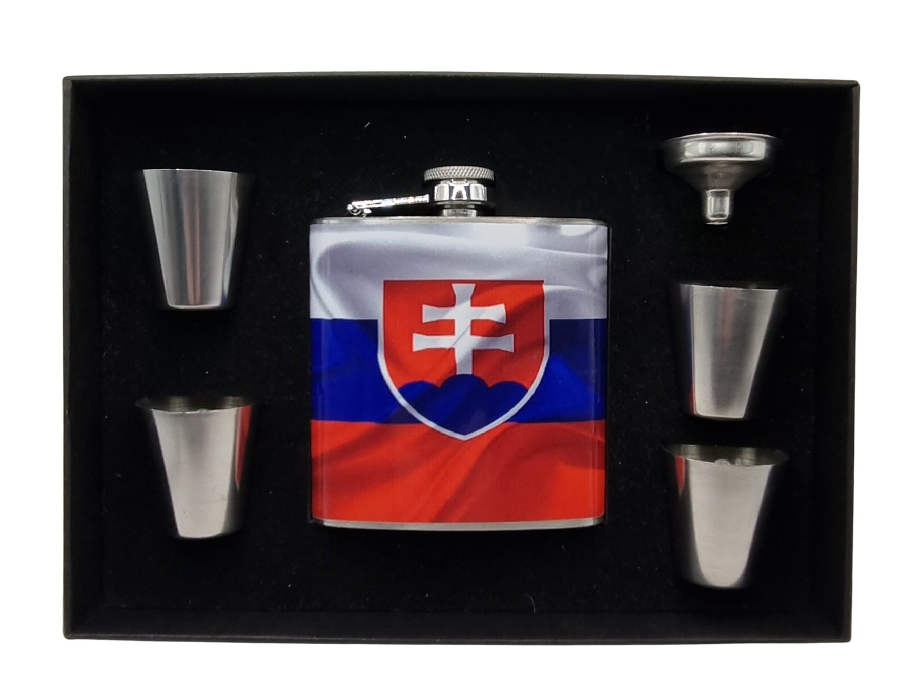 Ploskačka slovenská vlajka SADA 4 pohariky