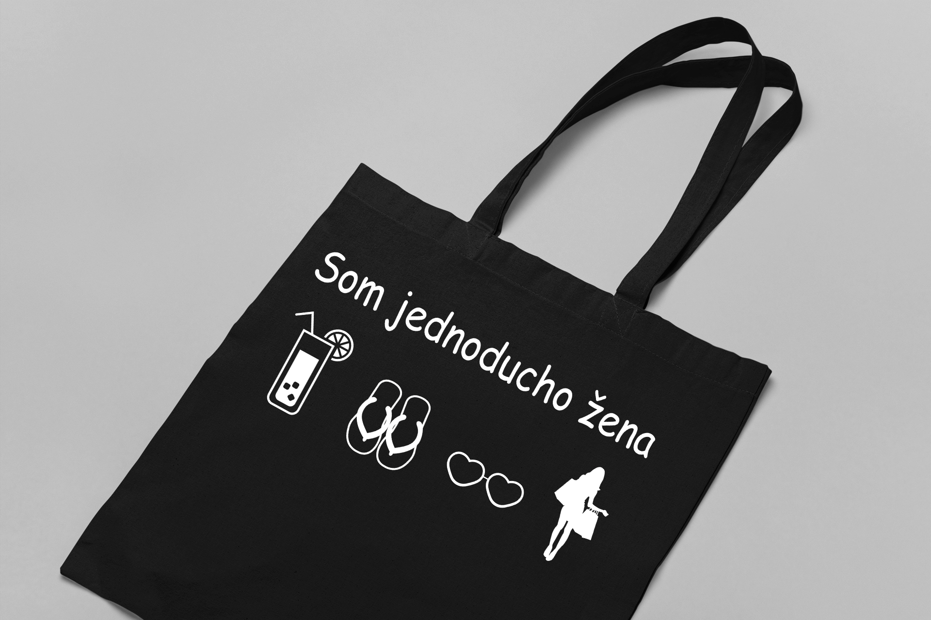 Bavlnená taška motív jednoducho žena