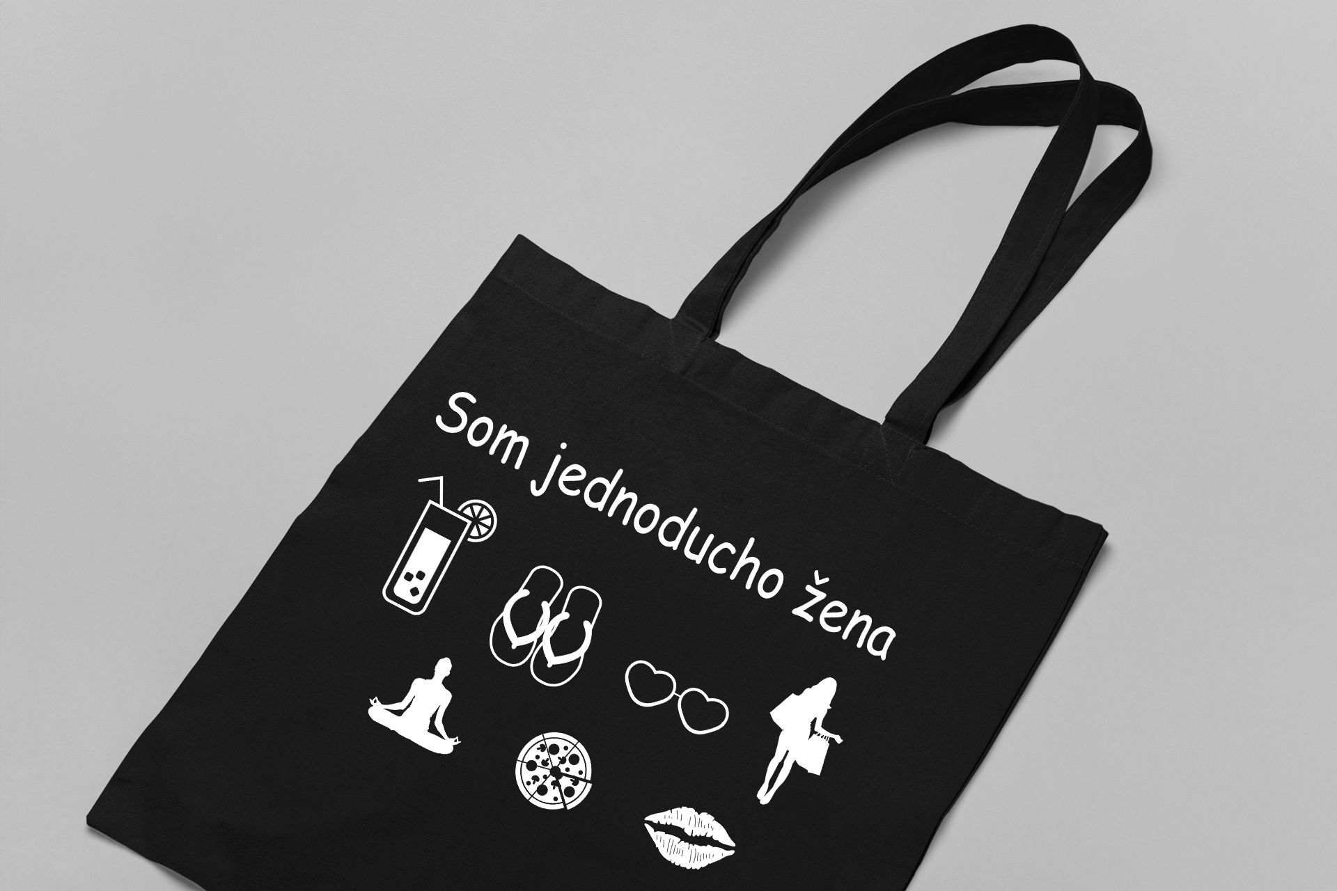 Bavlnená taška motív jednoducho žena2