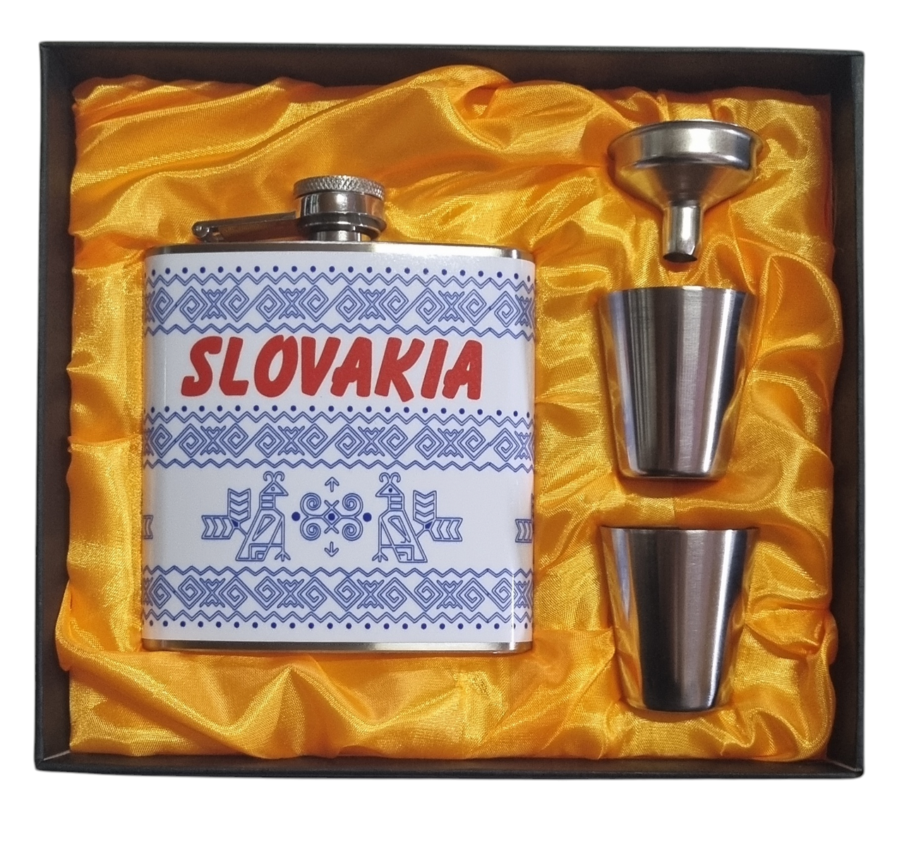 Ploskačka darčeková sada Slovakia Čičmany 180ml+poháriky