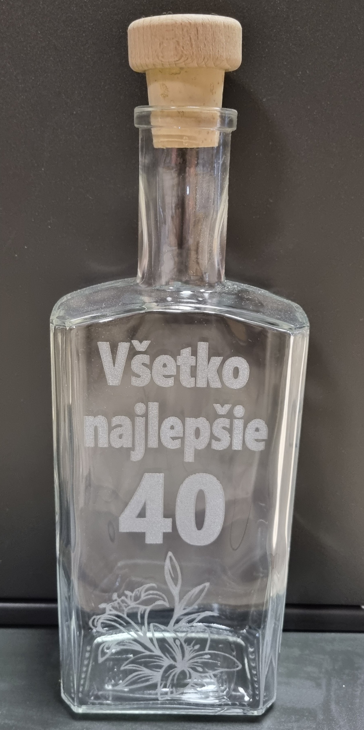 Darčeková fľaša s motívom Všetko najlepšie "40"1000 ml