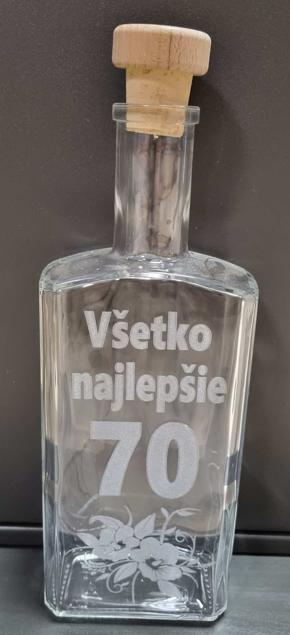 Darčeková fľaša s motívom Všetko najlepšie "70"1000 ml