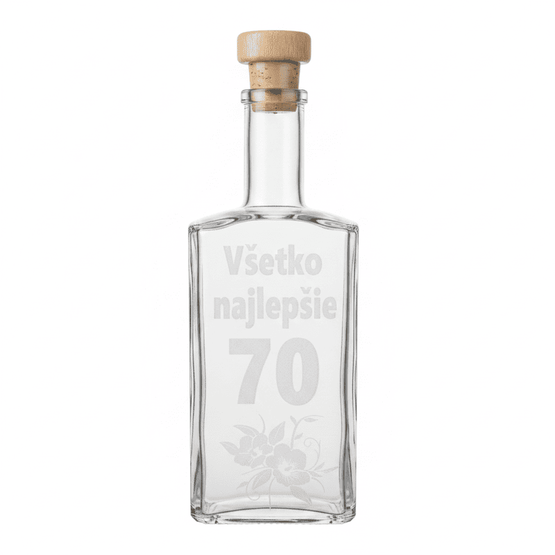 Darčeková fľaša s motívom Všetko najlepšie "70"1000 ml