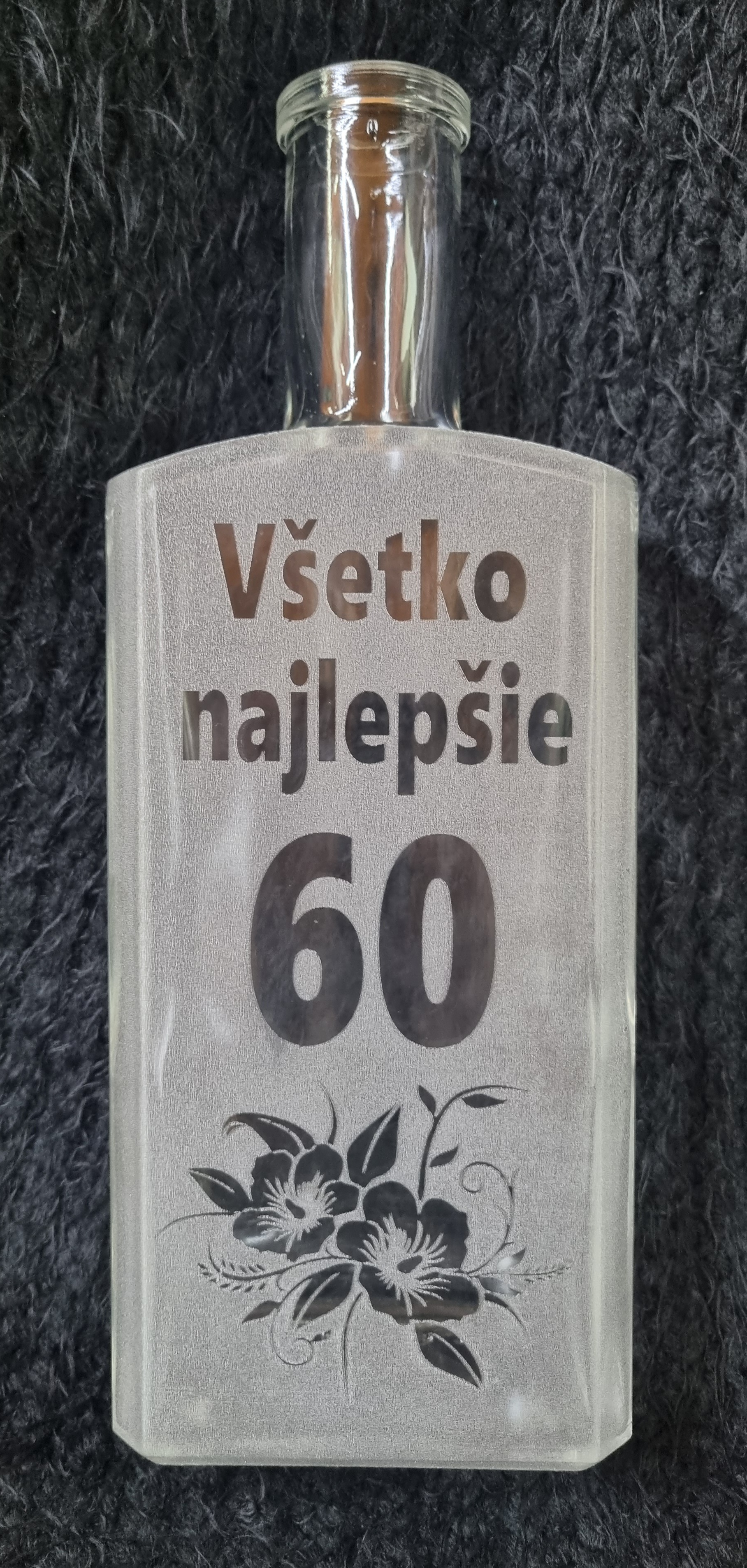 Darčeková fľaša s motívom Všetko najlepšie "60"