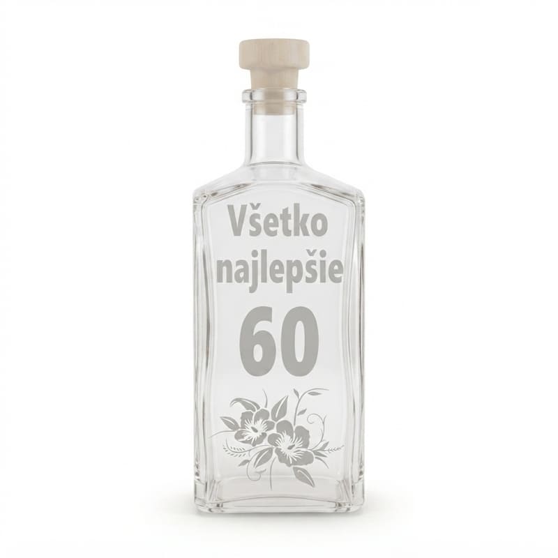 Darčeková fľaša s motívom Všetko najlepšie "60"