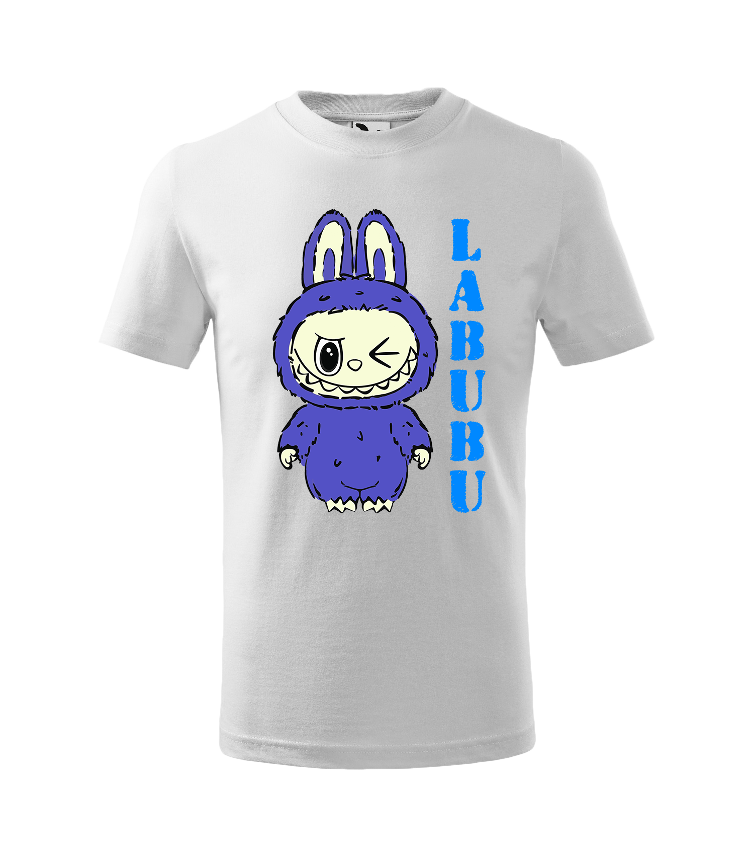 Tričko s motívom LABUBU modrý
