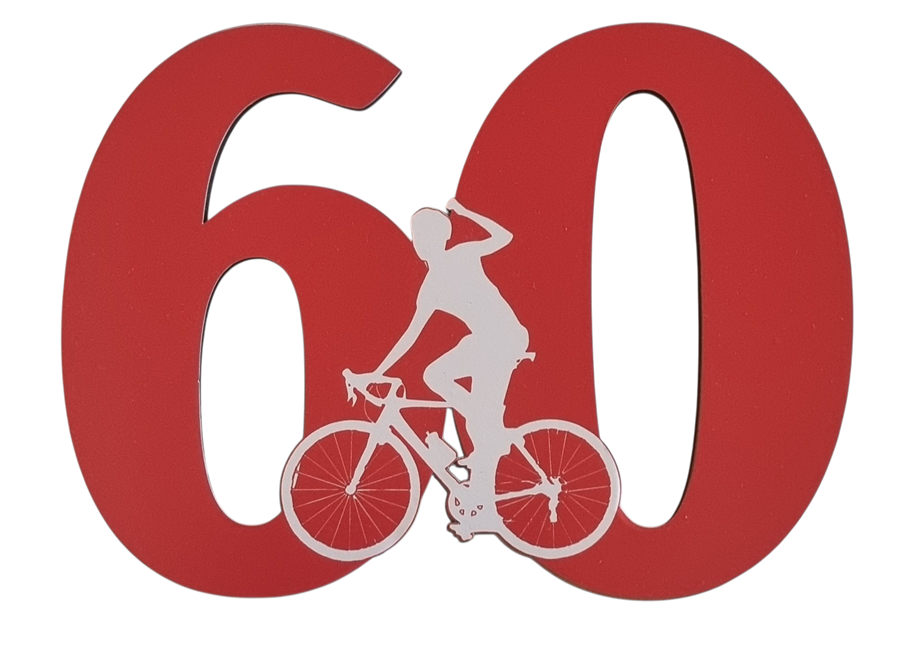 Zápich na tortu s motívom Pre cyklistu "60"