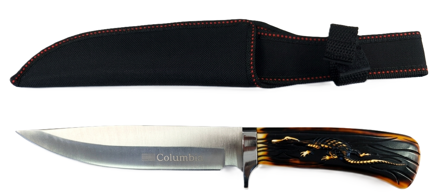 Columbia poľovnícky nôž s motívom 29/16cm + puzdro