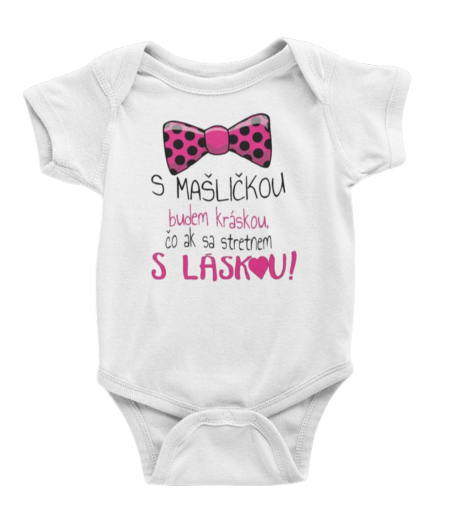 Detské body s krátkym rukávom s motívom S mašličkou budem kráskou...