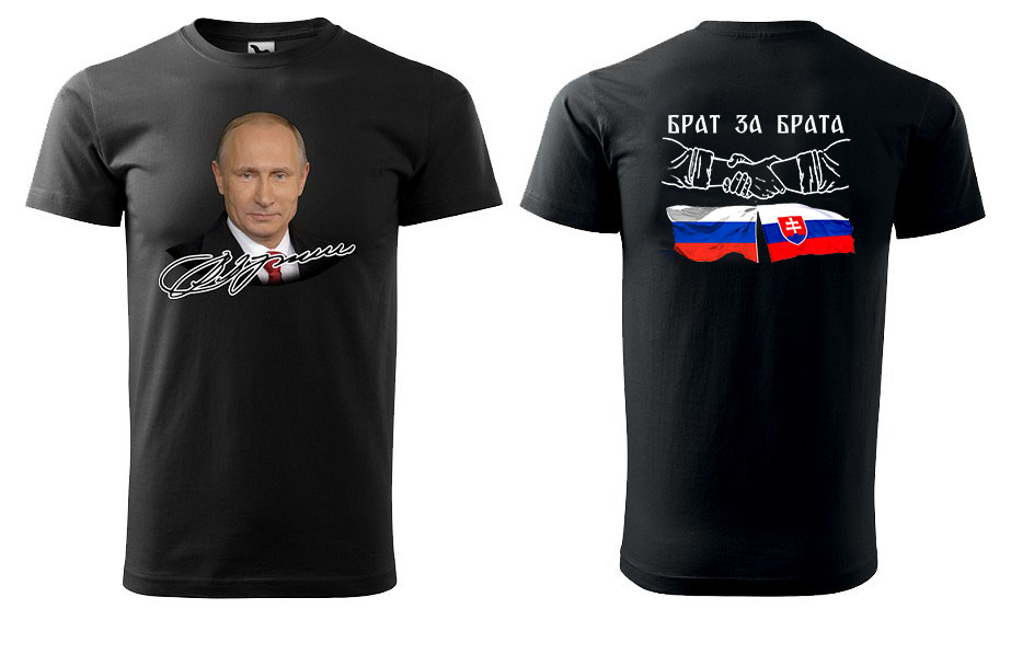 Tričko s motívom Putin+brat za brata s vlajkami